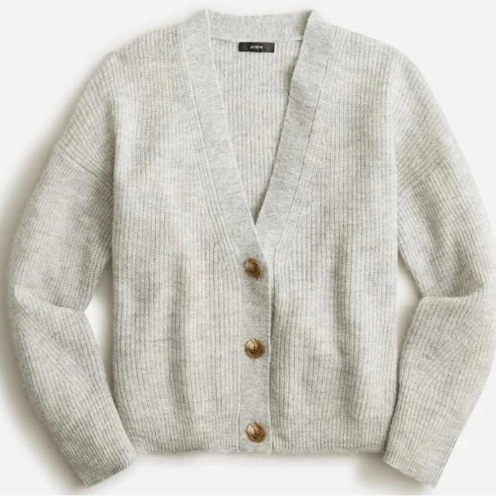 J Crew 3 Button V Neck Alpaca Cadigan.